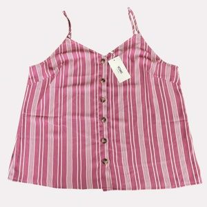 Plus size. Botton down spaghetti strap top